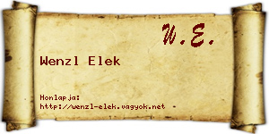 Wenzl Elek névjegykártya